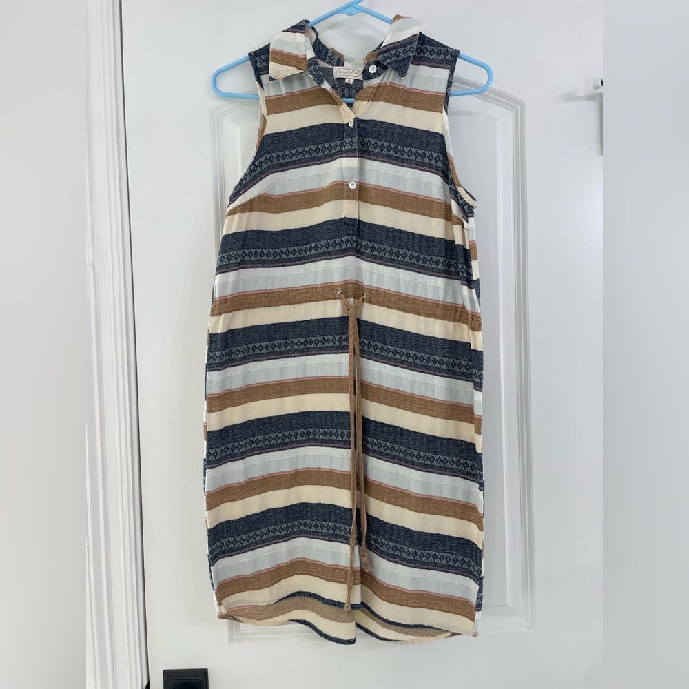 Mud Pie size small collared sleeveless shirt dress - Picture 1 of 3